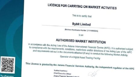 Bybit’e Astana Finansal Hizmet Otoritesi AFSA’dan tarafından Kazakistan’da Yetkili Piyasa Kurumu olarak Dijital Varlık Ticareti Tesisi İşletme ve Gözetim Sağlama lisansı