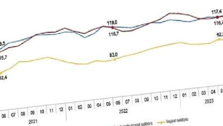 Güven endeksi hizmet ve perakende ticaret sektörlerinde yükselirken inşaat sektöründe düştü