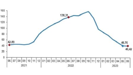 Yurt İçi Üretici Fiyat Endeksi (Yİ-ÜFE) yıllık %40,42, aylık %6,50 arttı